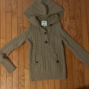 Bluenotes Taupe Cable Knit Turtleneck Sweater